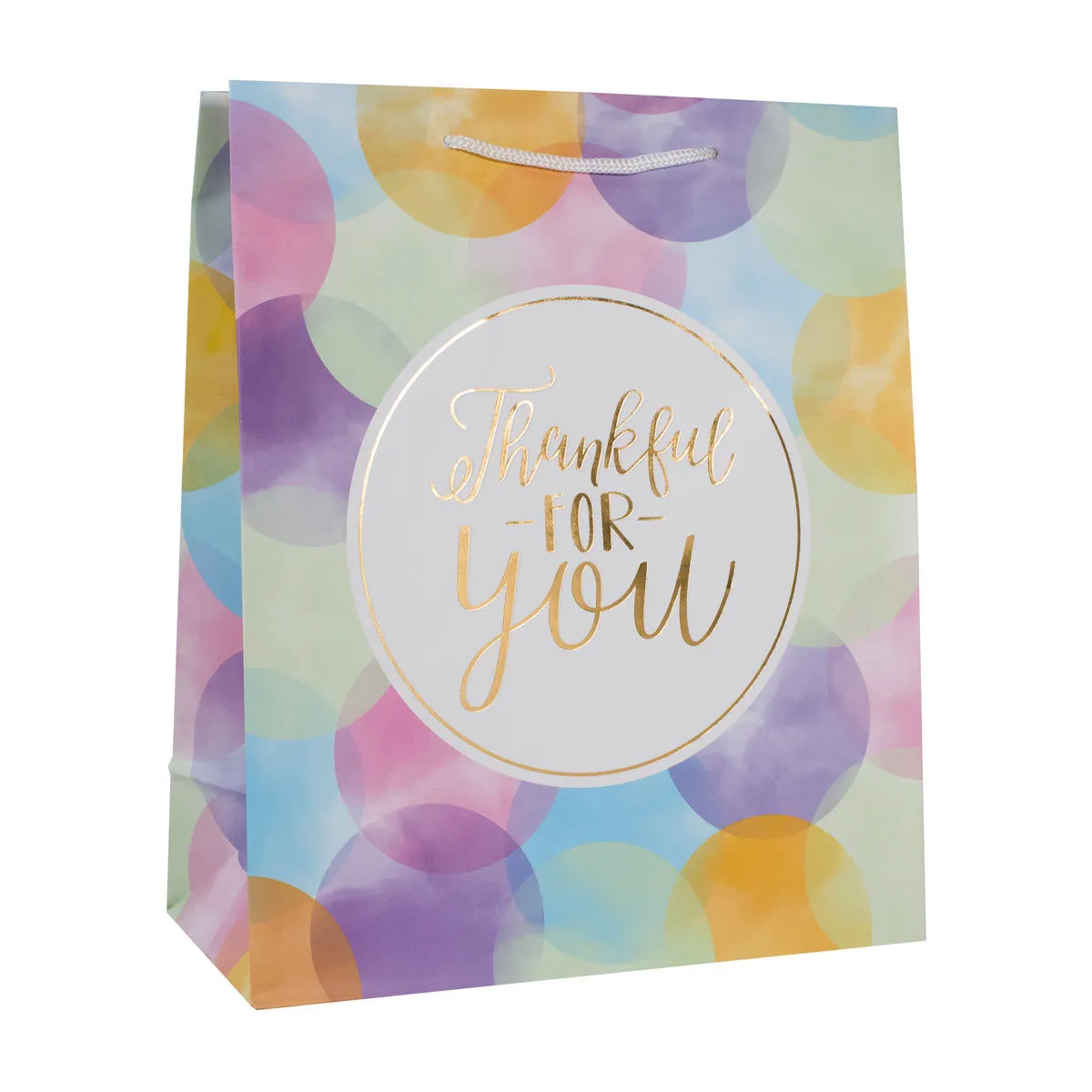 Thankful for You Large Gift Bag with Foil Embellishment