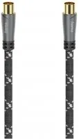 Antennen-Kabel 120 dB (10m) Koax-Stecker>Koax-Kupplung grau/schwarz