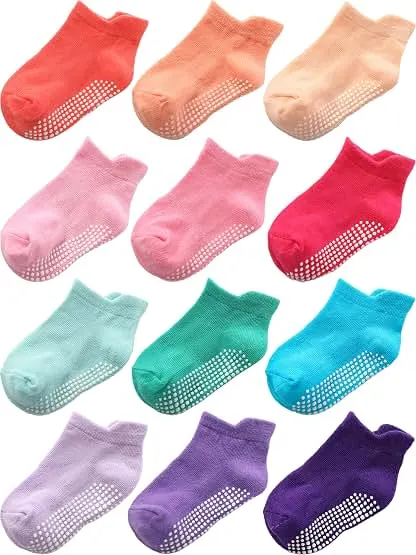 Aroveea Toddler Socks Non Slip Grip Baby Girls Kids Ankl…