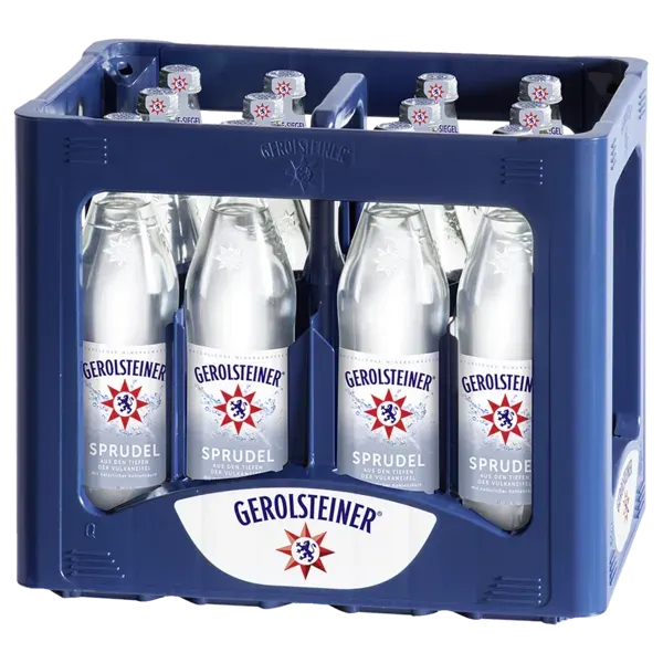Gerolsteiner Mineralwasser Sprudel, Medium, Naturell, Feinperlig Glasflaschen Kasten: 12 x 0,75 l Flaschen (1 l = 0.55)