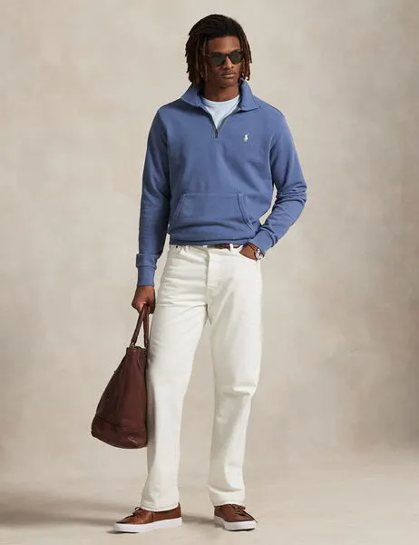 Loopback Fleece Quarter-Zip Sweatshirt Capri Blue