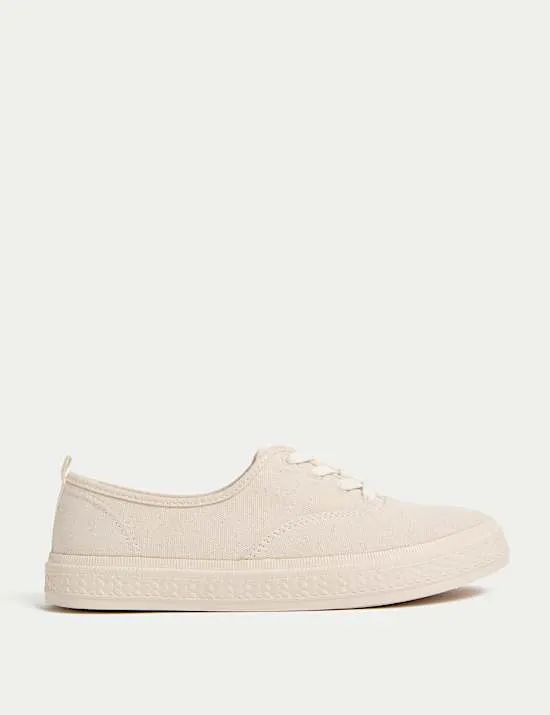 Canvas Lace Up Trainers