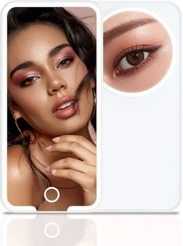 Touch Glow LED Pocket Mirror - White