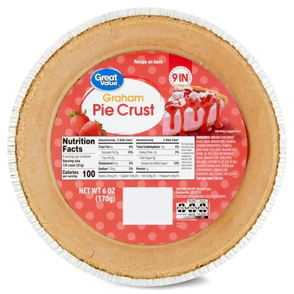 Great Value Graham 9-inch Pie Crust, 6 oz