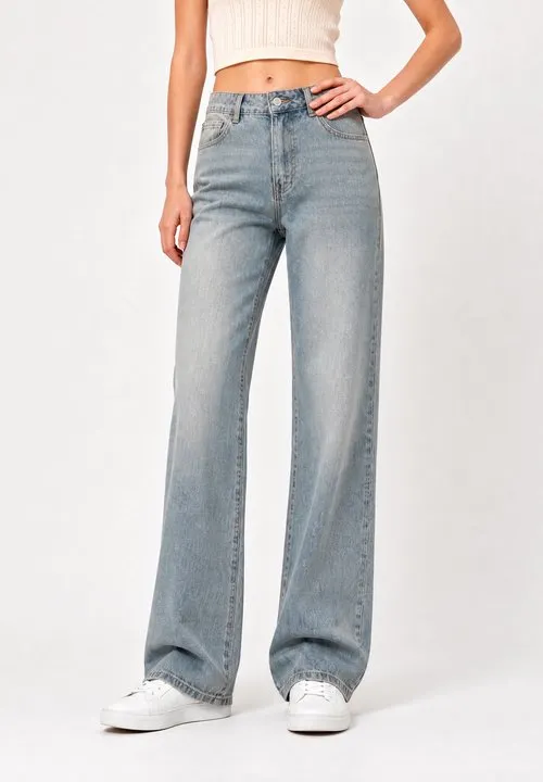 Relaxed fit-jeans - dirty denim
