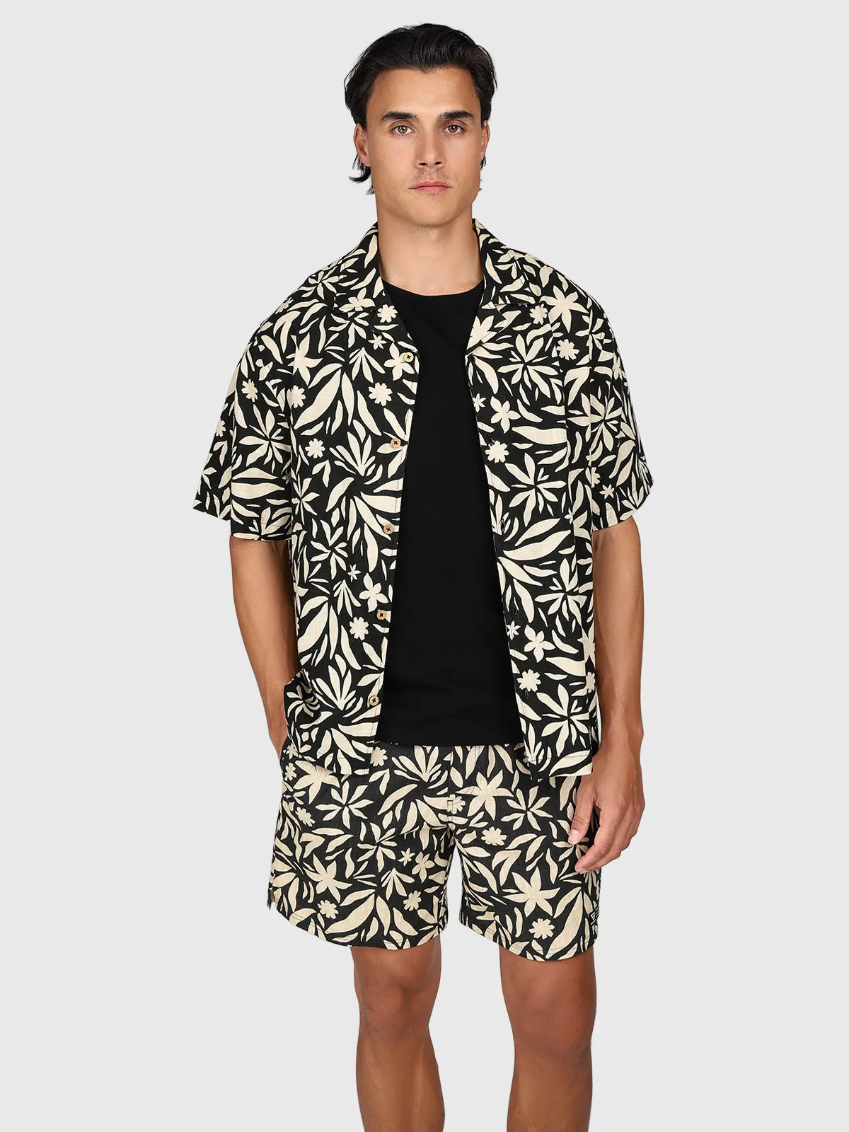 Sanni-Print Men Shirt | Feather Grey