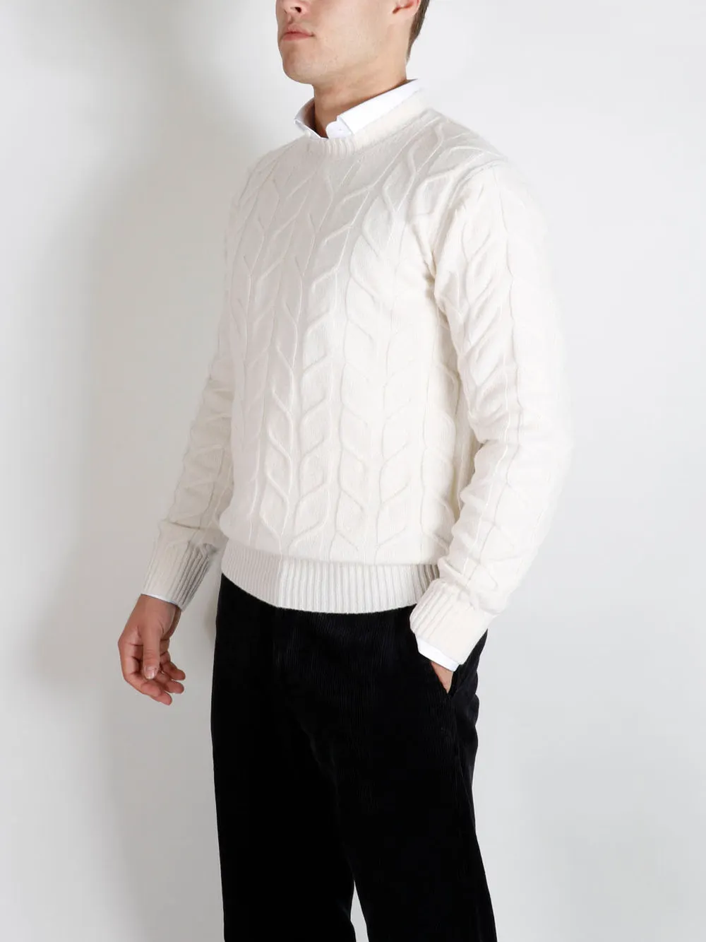 WOOL-CASHMERE CREWNECK SWEATER