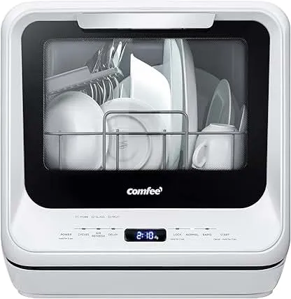 COMFEE' Portable Dishwasher Countertop with 5L Built-in Wa…