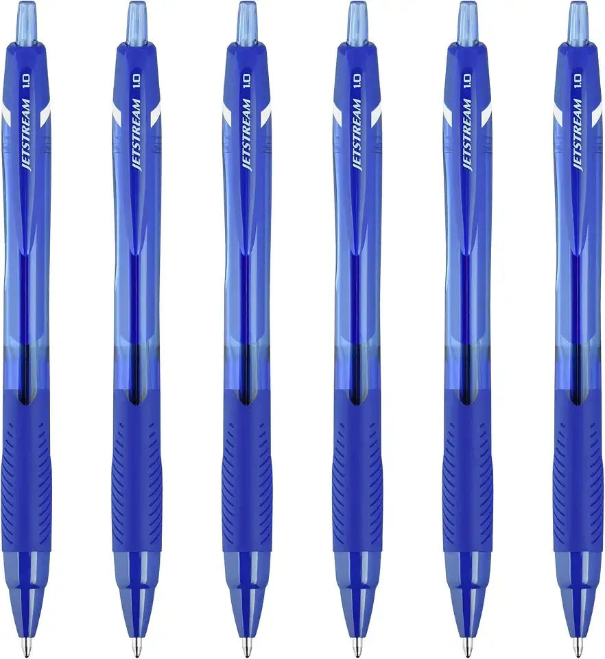 Uni-Ball Jetstream Elements Ballpoint Pen, Medium Point (1.0mm), Blue Ink, 6 Pens