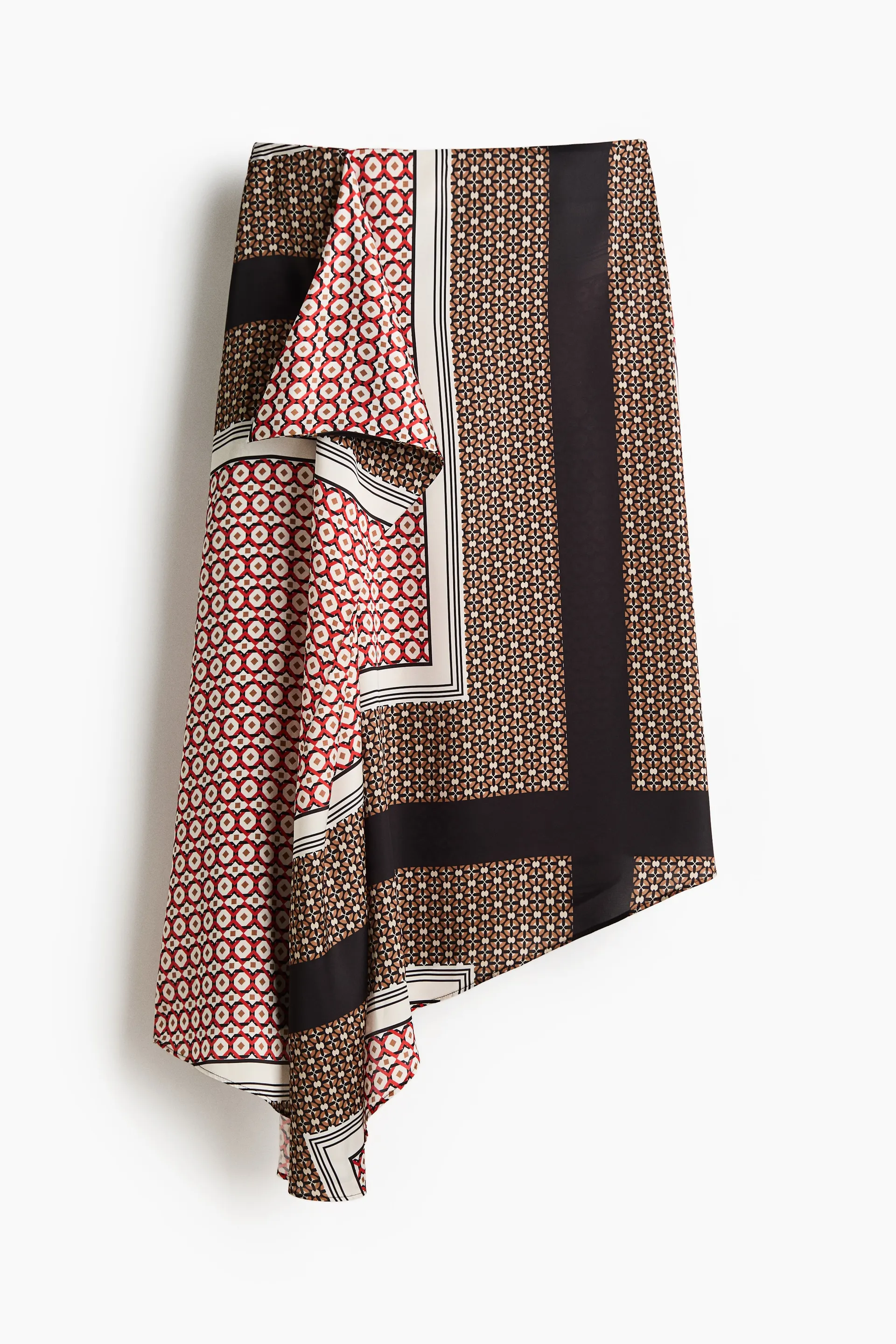 Asymmetric satin skirt