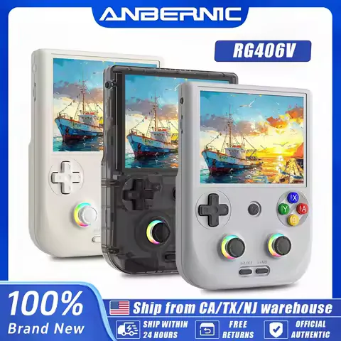 Game Console Anbernic RG406V Handheld Game Console 4’’ IPS Touch Screen Android 13 Unisoc T820 64-bit Game Player 5500mAh RGB Lightingernic