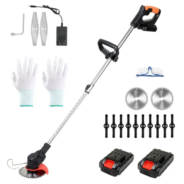 Tosaerba a batteria 21V 18000 giri/min con guanti e occhiali protettivi