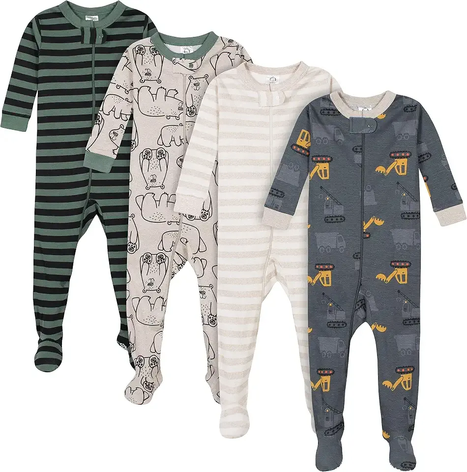 Baby Boys 4-Pack Footed Pajamas