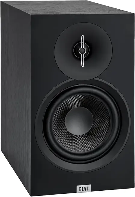 ELAC Debut 3.0 DB63-BK Bookshelf Speakers, Black Ash (Pair) - 1” Aluminum Dome Tweeter & 6.5” Aramid Fiber Woofer - 2-Way Bass Reflex - 42Hz to 38KHz Response