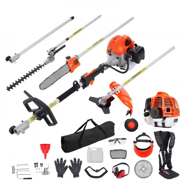Tagliasiepi multifunzione 52 cm³ a benzina per giardino TEKMAQUINAS