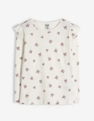 Maglia a manica lunga - Stampa allover - bianco