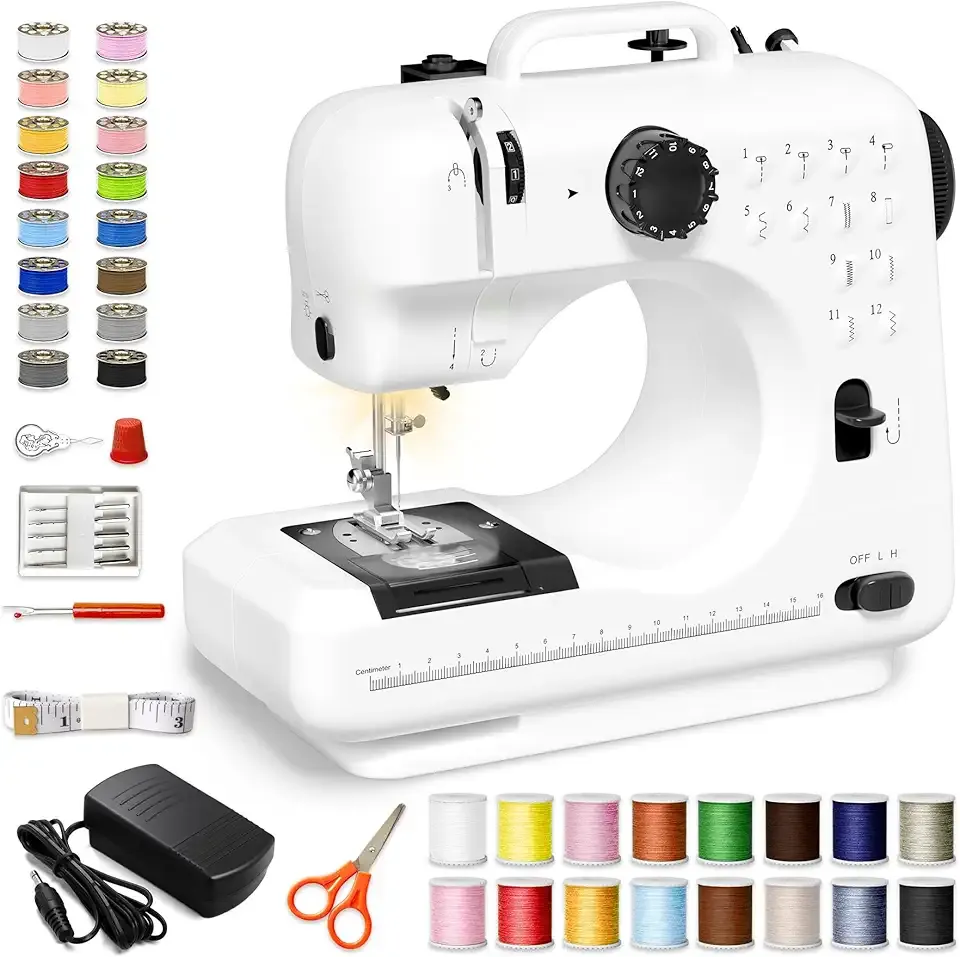 Portable Tabletop Beginner Mini Sewing Machine for Home Use, Compact and Easy-to-Use Sewing Machine for Quick Repairs, DIY Crafts and Alterations, Giftable Sewing Machine for Beginners (black)