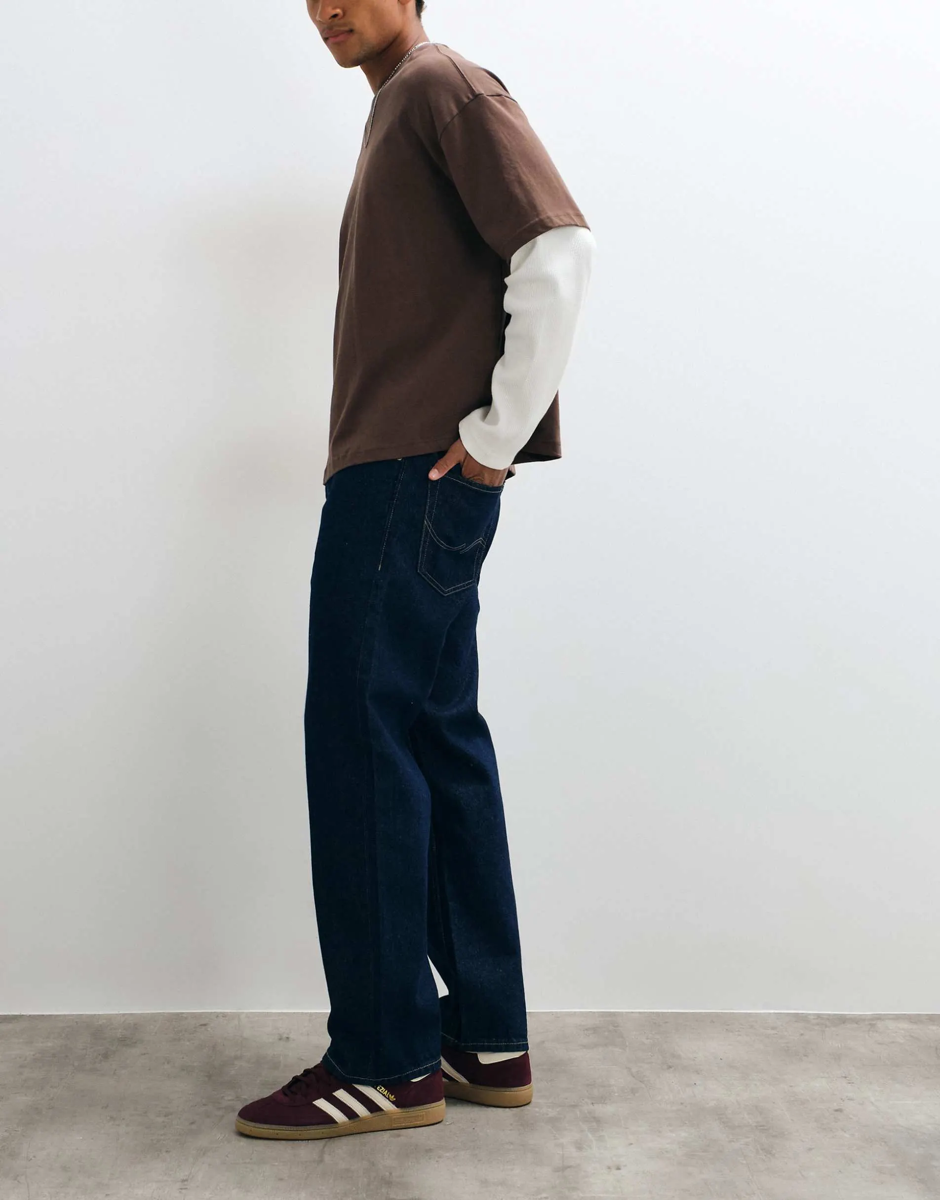 Jack & Jones Eddie loose jeans in raw indigo wash