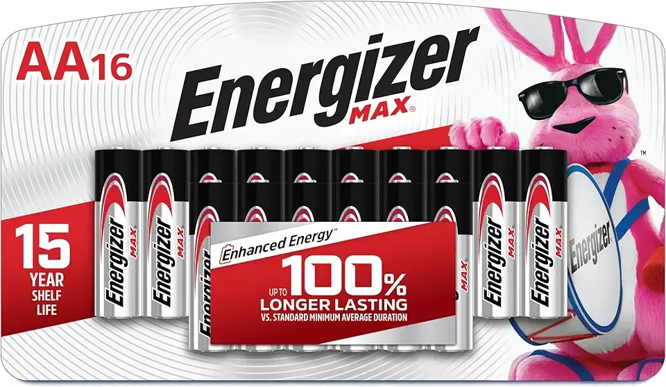 Energizer MAX AA Batteries (16 Pack), Double A Alkaline Batteries