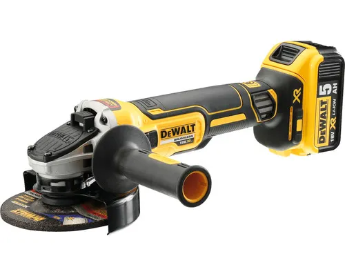 Aku úhlová bruska DeWalt 18V DCG405P2-QW s 2x aku, nabíječkou a príslušenstvím