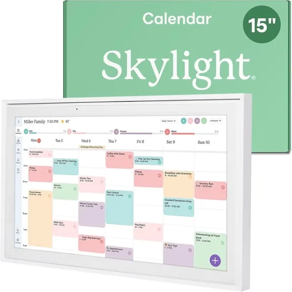 Best seller Skylight Calendar 15-inch Touchscreen Digital Calendar, All-in-One Family Organizer and Chore Chart, Wall Mount Included - White $299.99 Was $319.99