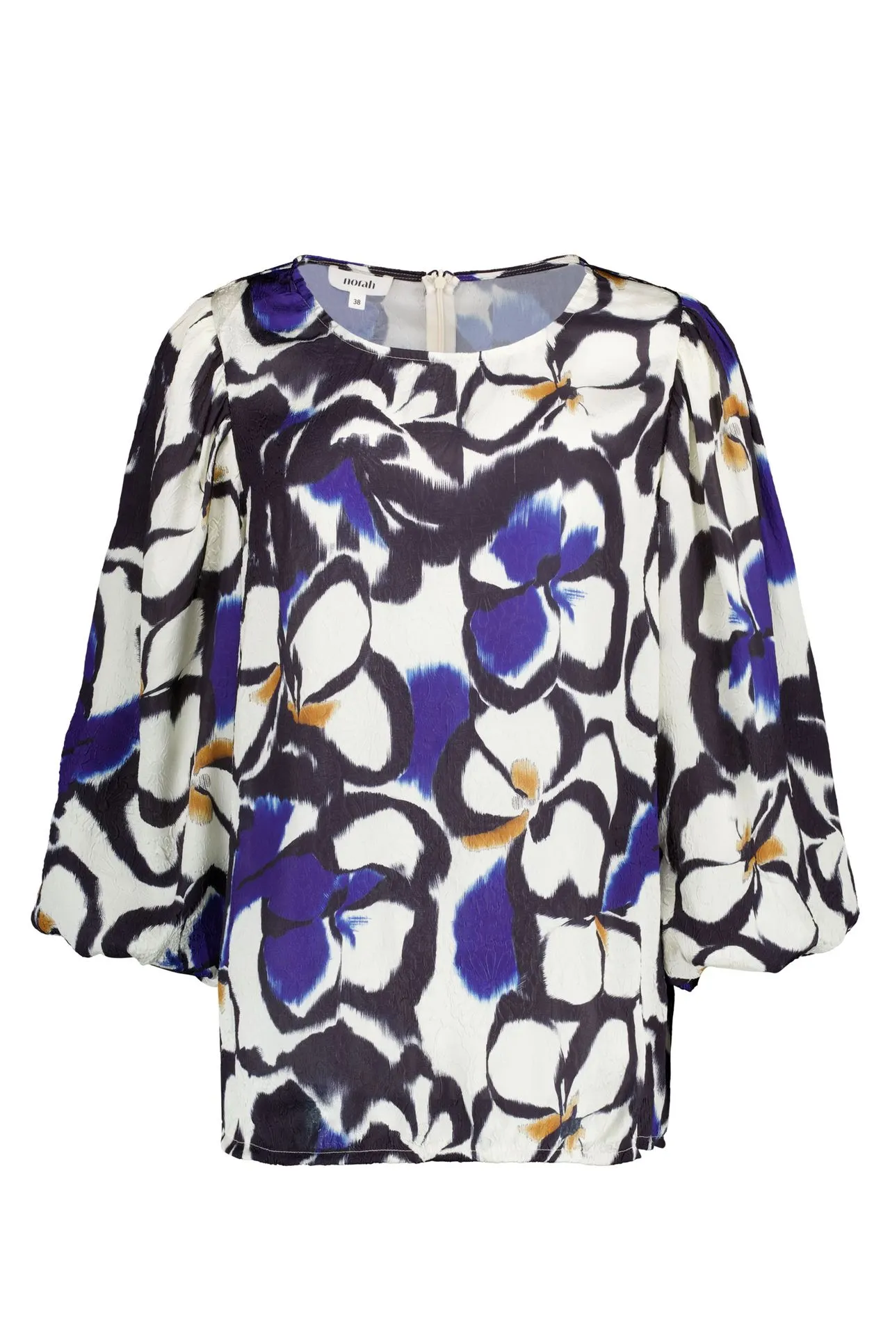 Ecru blouse met grafische print
