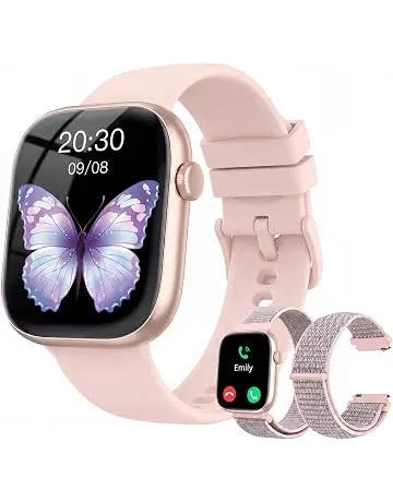 Smart Watch for Women, Bluetooth Answer/Make Calls, 1.83"HD Screen, 2 Bands | IP67 Waterproof Fitness Tracker, Heart Rate/Sleep Monitor, DIY Dial, Multi-Sport Modes Pedometer, Smartwatch for iOS/Android