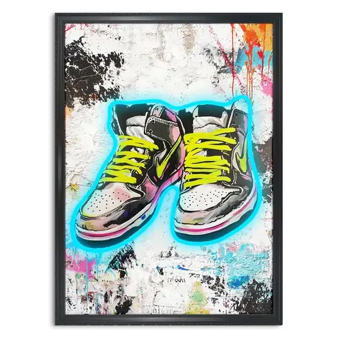 LED-Bild SNEAKER VIEW - gerahmt - Timer - 50x70 cm