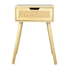 Chevet rectangulaire en cannage et bois naturel H 60cm