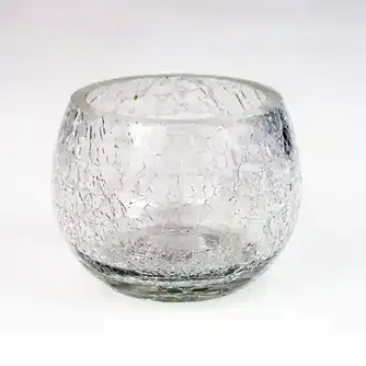 Boston Living Crackle Glass T/Light Holder 5x5cm Clear