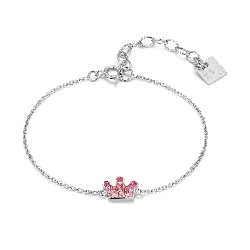 Armband in zilver met een kroon en zirkonia