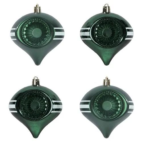 Enchanted Forest® 80mm Dark Green Onion Shatterproof Ornaments - 4 Pack