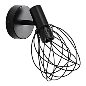 Faretto decorativo senza fonte luminosa MERONE in ferro nero E14 INSPIRE 1 luci