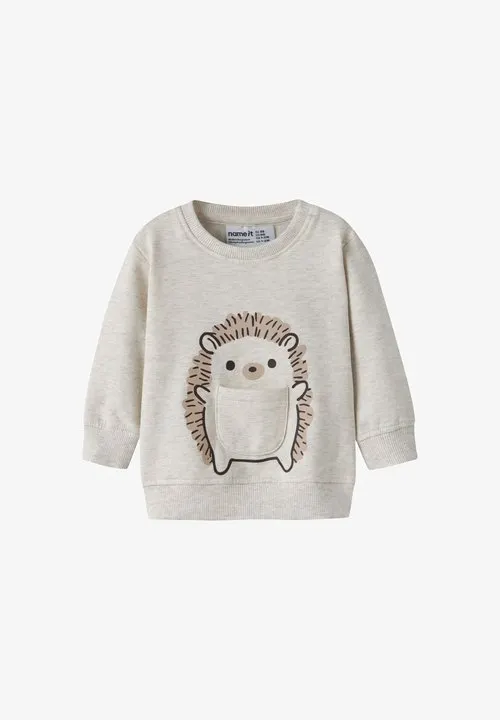 NBNOBBAS LS SWEAT BRU - Sweatshirt - peyote melange