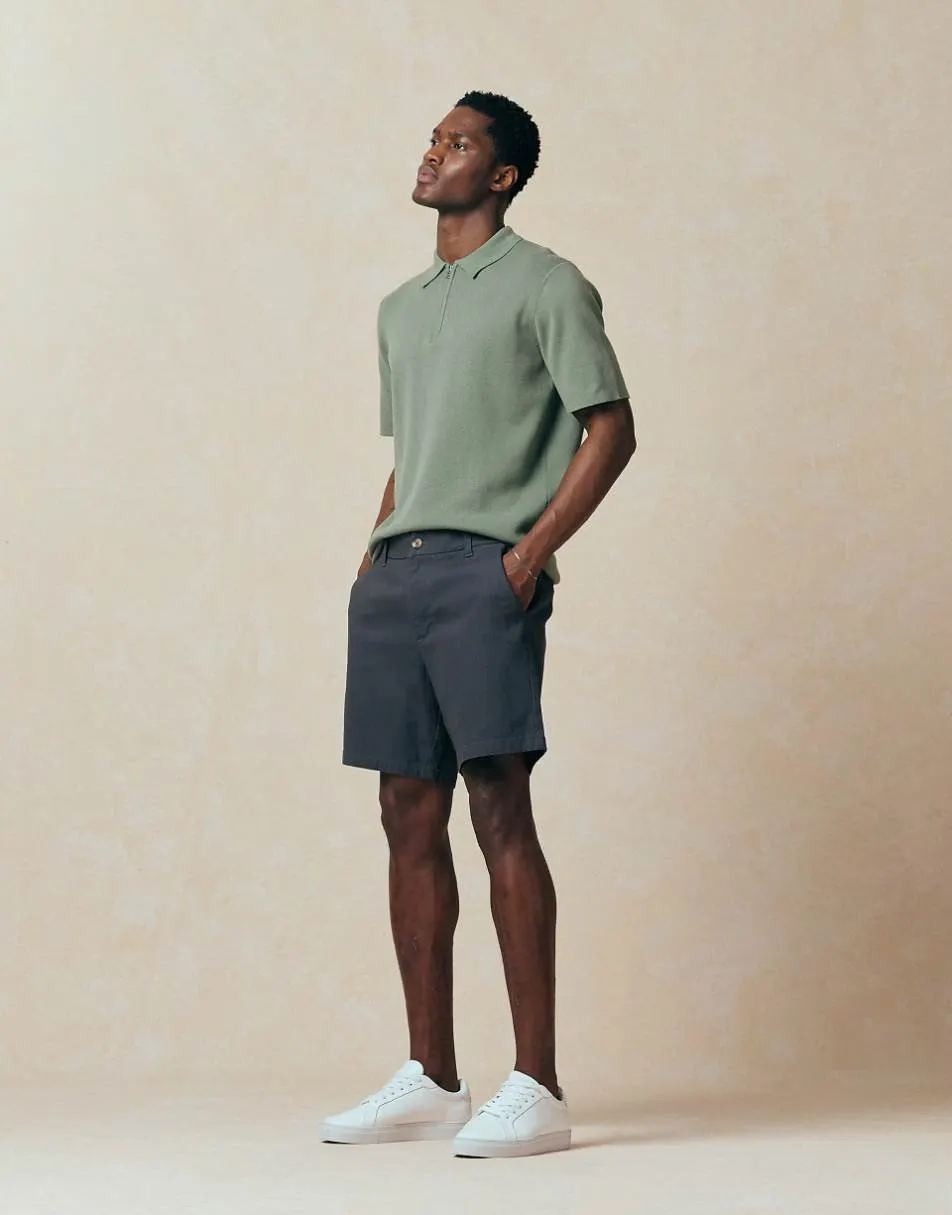 ASOS DESIGN slim fit chino shorts in mid length in charcoal