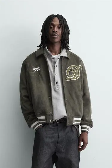 FAUX SUEDE BOMBER JACKET