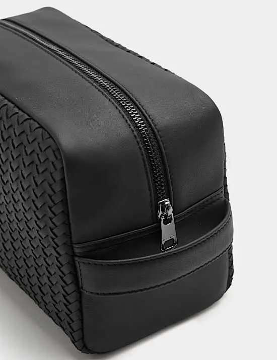 Braided Leather Washbag