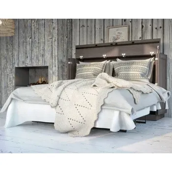 Illusion Queen Cabinet Bed With Mattress, Gray