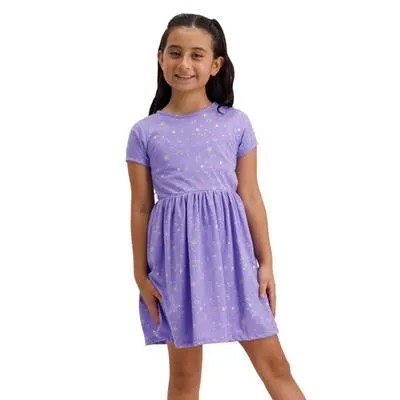 Vestido Fantastic Niña De Estrellas Fruncido En Cintura