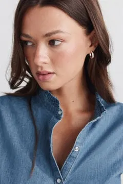 Camisa denim volante cuello