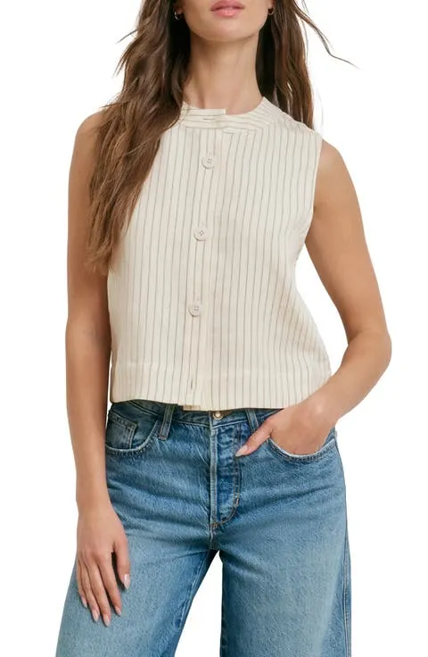Favorite Daughter The Fine Line Pinstripe Button-Up Top