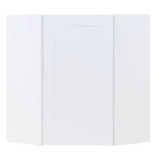 Edson 24-inch W x 30-inch H x 12.5-inch D Shaker Style Assembled Kitchen Corner Wall Cabinet/Cupboard in Solid White with Adjustable Shelf (WA2430L)