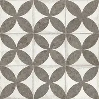 Cerámica decorada Flower Black negro mate 45.3 x 45.3 cm
