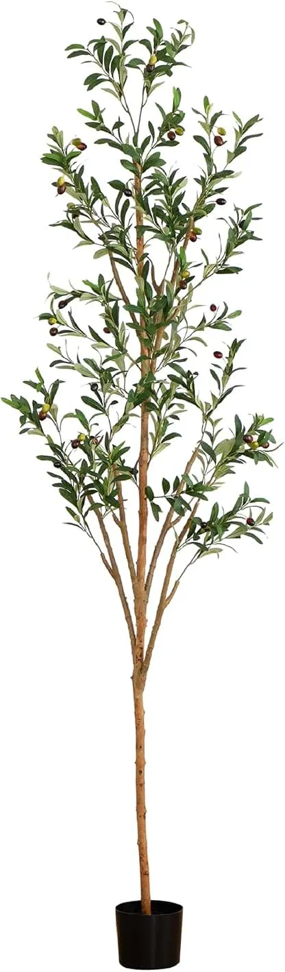 Nearly Natural 7 ft Artificial Olive Tree with Natural Trunk…