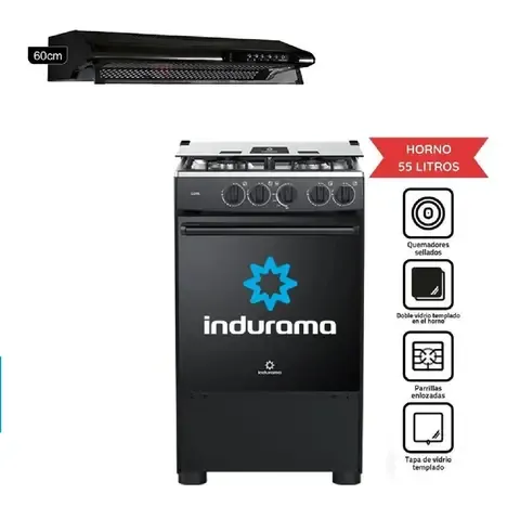 COMBO INDURAMA COCINA GOYA Y CAMPANA CEI-602NE