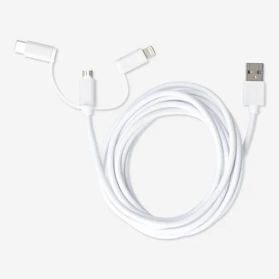 Ladekabel. For USB-C, Micro USB og lightning
