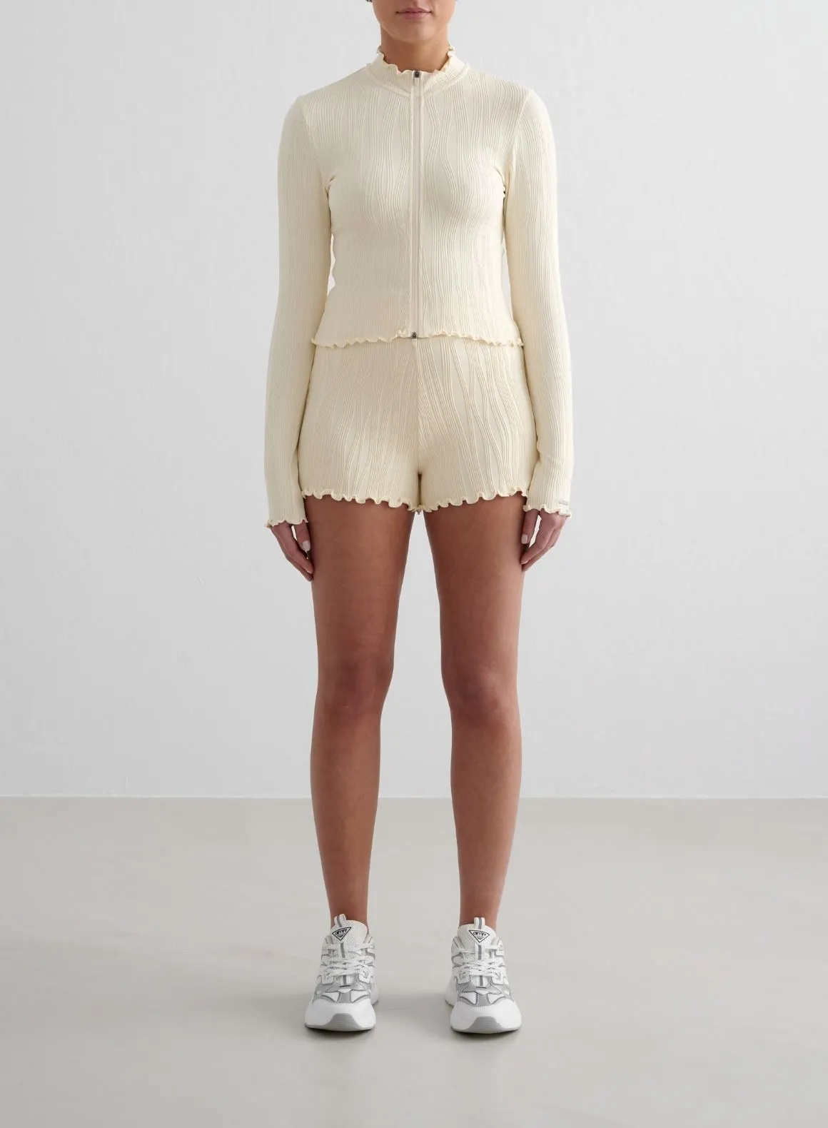 Almond White Tulip Shorts