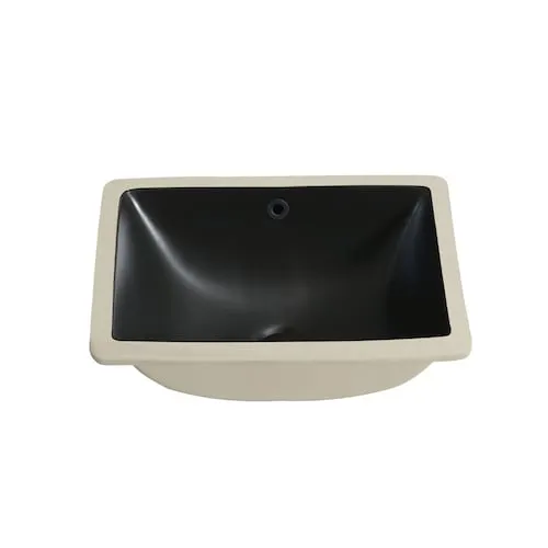 Fazzi 13 inch x 18 inch Undermount Porcelain Sink in Matte Black