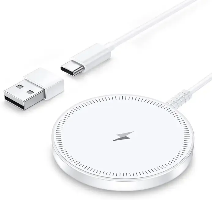 Magnetic Wireless Magsafe Charger iPhone: Charging Pad for iPhone 17/16/15/14/13/12 Series & AirPods Pro 4-2, Strong Magnet, Dual Ports, Case-Friendly, Lightweight for Travel Home Office Desk