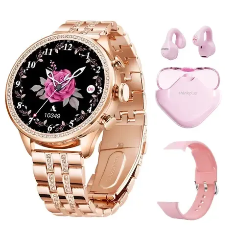 Audífonos XT61-Rosa y Toumi GT-Q-P Reloj inteligente